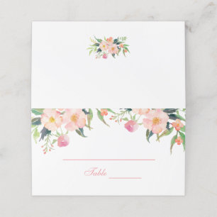 De Placement Elégante Aquarelle rose Floral Mariage Carte Place