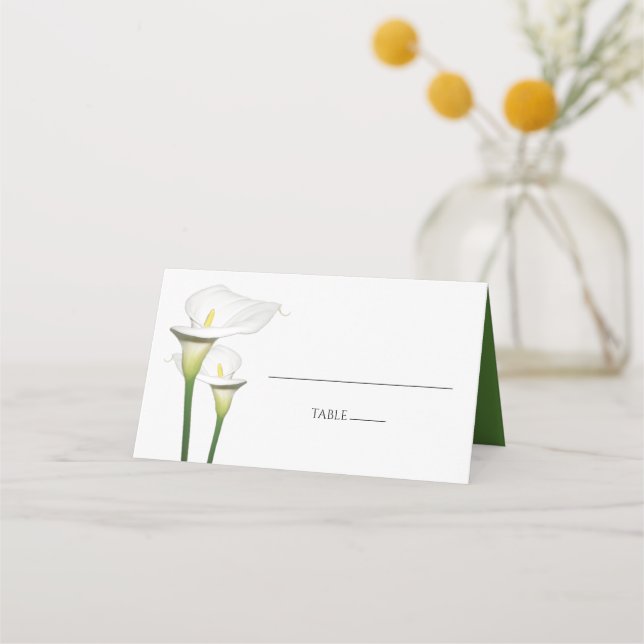 De Placement Elégante carte Mariage Calla Lilies blanche (Devant)
