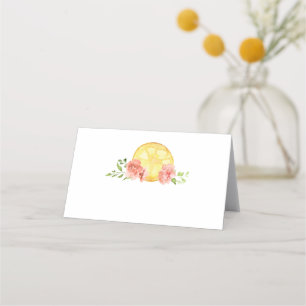 De Placement Elégante carte Mariage en agrumes floraux
