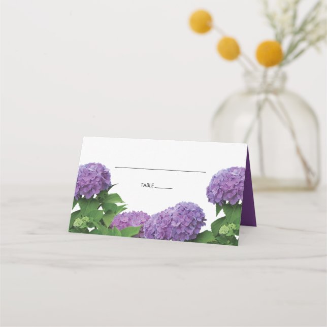 De Placement Elégante carte Mariage Hydrangea violet (Devant)