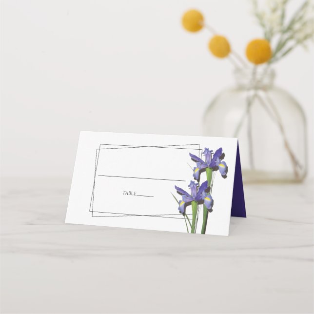 De Placement Elégante Carte Mariage Iris Purple (Devant)