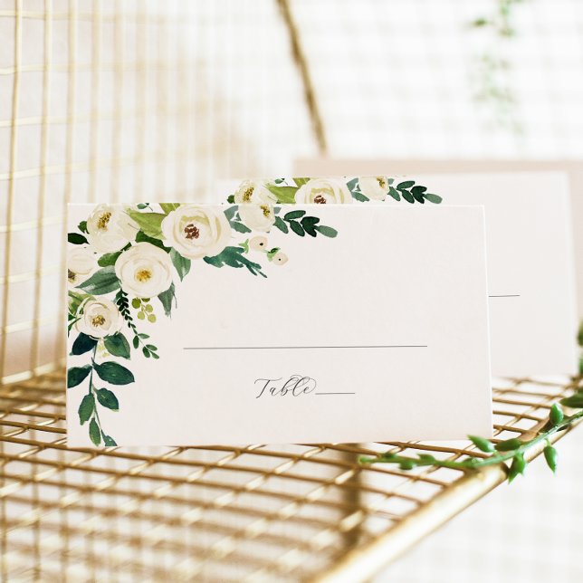 De Placement Elégante carte Mariage plat Floral Blanc (Créateur téléchargé)