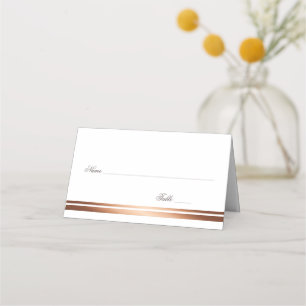 De Placement Elégante carte Mariage simple blanc et cuivre