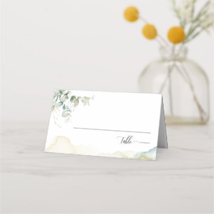 De Placement Elégante carte Mariage Verdure et Aquarelle