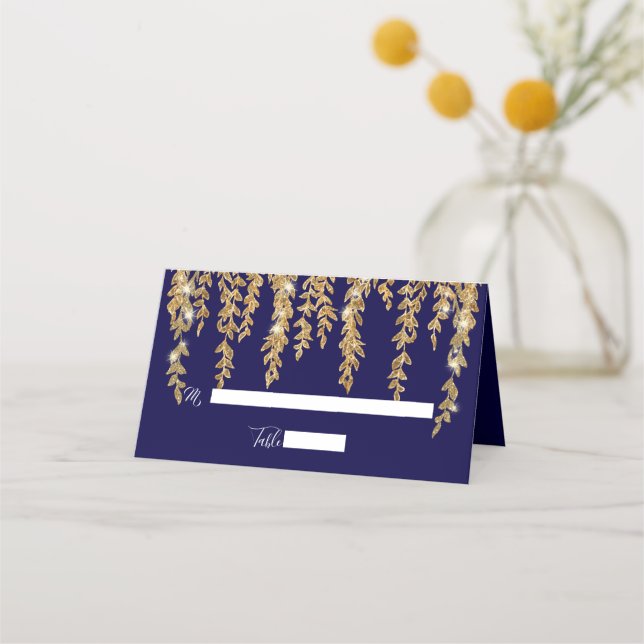 De Placement Elégante Carte Place Twinkle Lights Gold Willow Le (Devant)