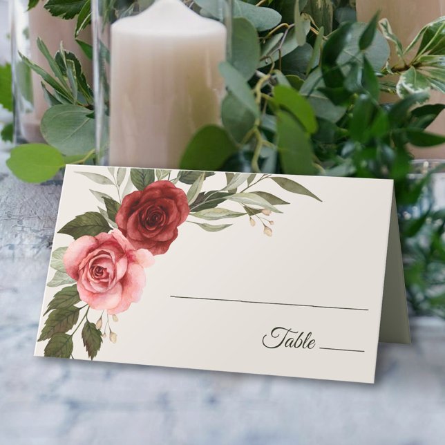 De Placement Elégante carte Rose Mariage Watercolor (Créateur téléchargé)