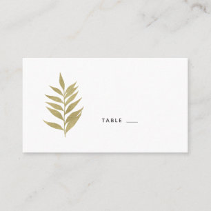De Placement Elégante feuille or Mariage carte d'escorte