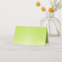 Elégante Lime Green Ombre Carte Place ou Carte Esc