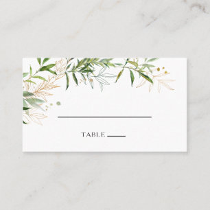 De Placement Elégante Olive Greenery Carte Mariage Plat Place