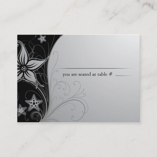 De Placement Elégante plage Destination Mariage Table Nom Carte (Devant)