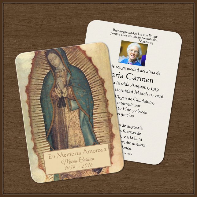 De Placement Espagnol Guadalupe Marie Prière funéraire Carte Sa (Créateur téléchargé)