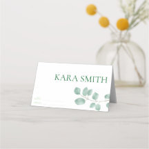 Eucalyptus Moderne Mariage Carte d'accueil