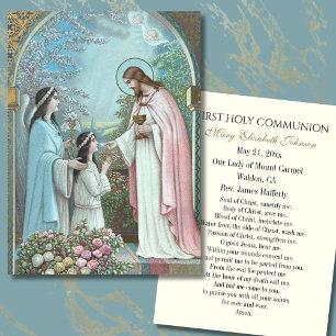 De Placement Fille communion catholique souvenir Carte Sainte
