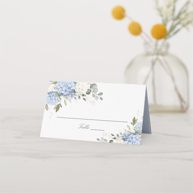 De Placement Floral Blue Hydrangea Greenergie Mariage Carte Pla (Devant)