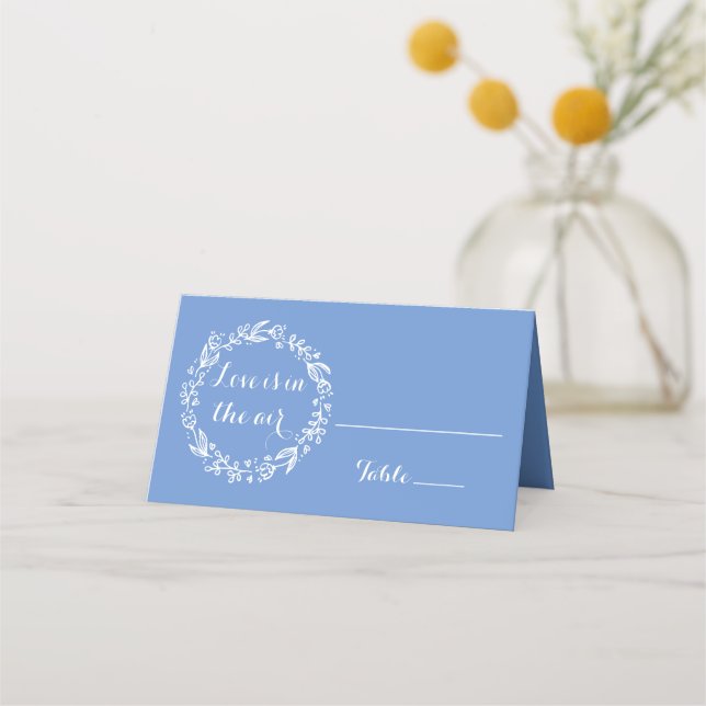 De Placement Floral Cornflower Blue Mariage carte d'escorte (Devant)