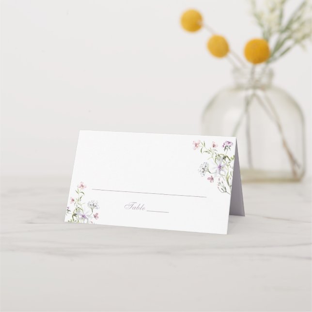 De Placement Floral Elegant Blush Purple Mariage Carte Place (Devant)