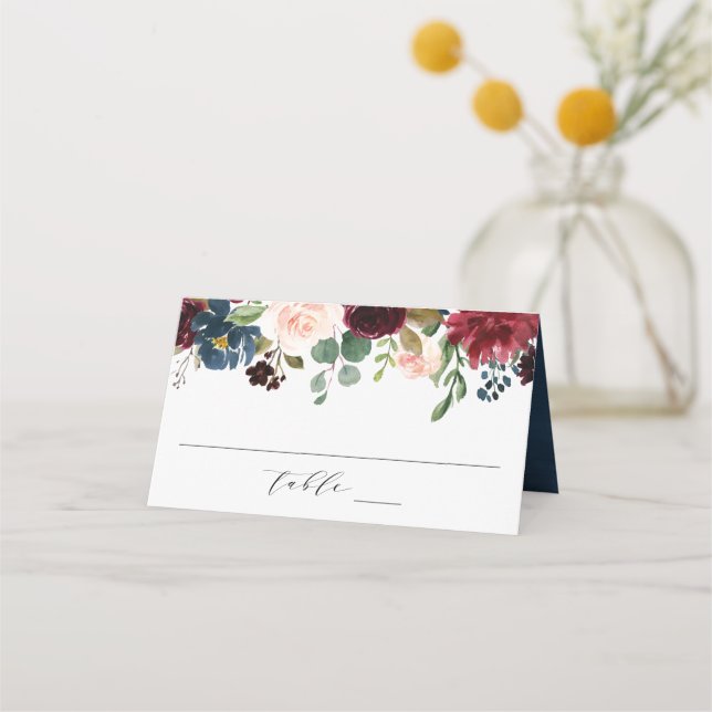 De Placement Floral enchanté | Carte Mariage personnalisée (Devant)