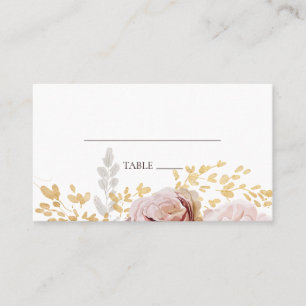 De Placement Floral flush moderne Carte Mariage plat