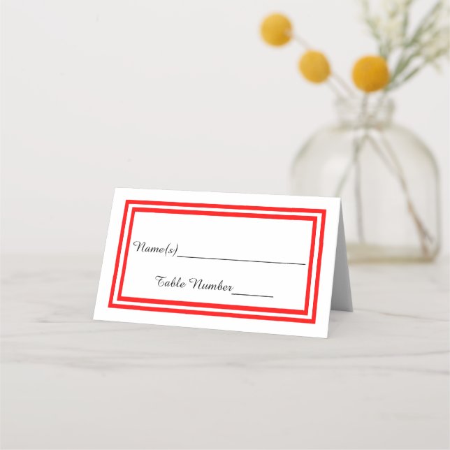 De Placement Garniture Rouge Double - Carte d'escorte (Devant)