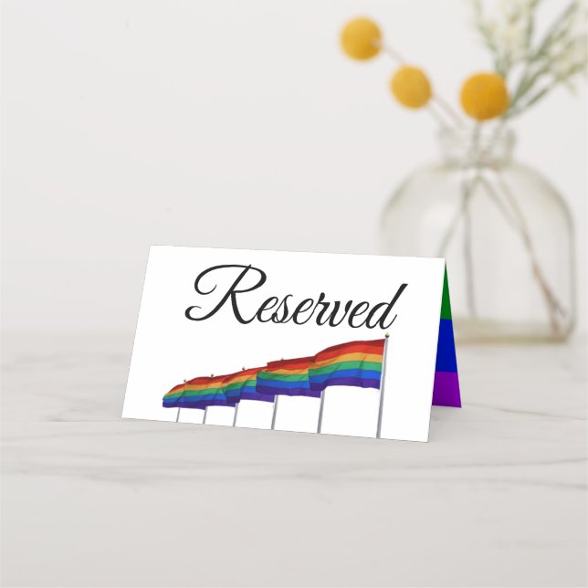 De Placement Gay pride Rainbow Mariage Réservé Carte Place (Devant)