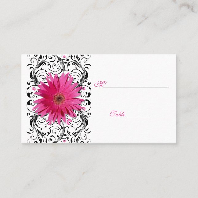 De Placement Gerbera rose marguerite noir Floral carte place (Devant)