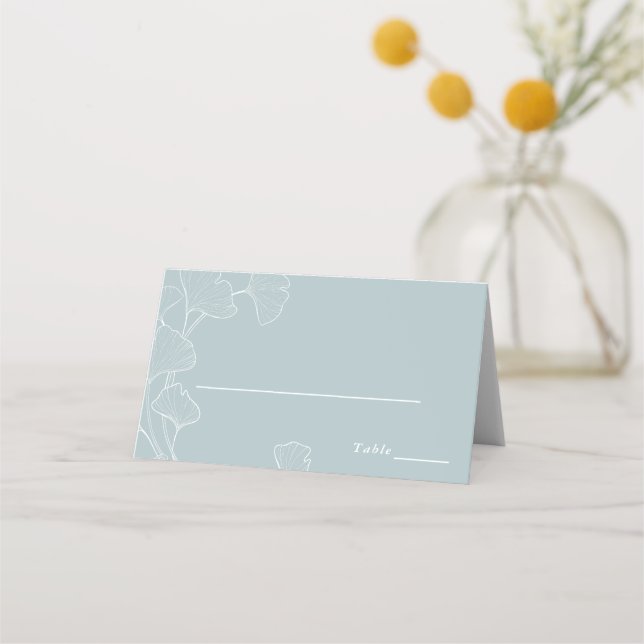 De Placement Ginkgo Biloba Mariage Whimsical Plaqué Carte Place (Devant)