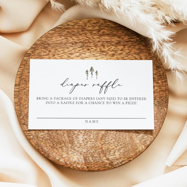 De Placement HORLOGE Pine Tree moderne Baby Diaper Carte Raffle (Créateur téléchargé)