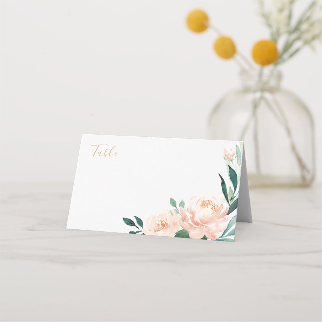 De Placement Jardin romantique pêche mariage floral carte place (Devant)