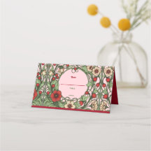 Jardin vintage Art Nouveau Place pliée Carte