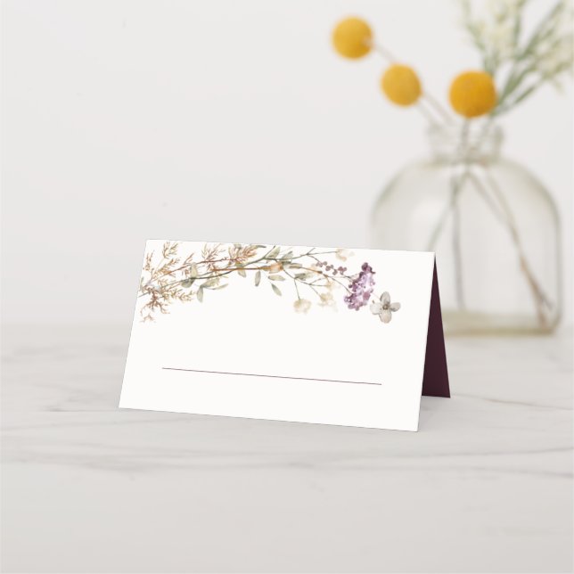 De Placement Jolie carte Fleur sauvage Plum Blank d'automne (Devant)
