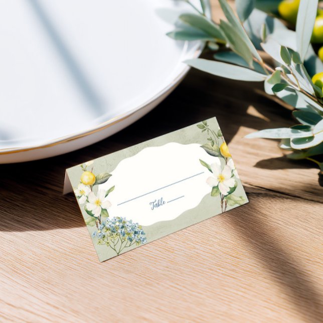 De Placement La Dolce Vita Lemon Floral Plaqué Carte Place (Floral place cards that guide guests and add charm to your wedding reception.)