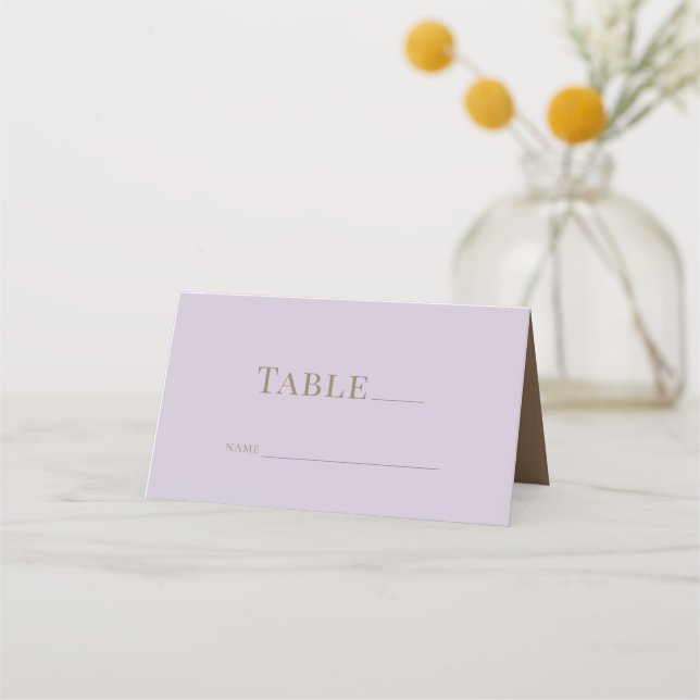 De Placement Lavande et Mariage Gold Plaqué Carte Place (Devant)