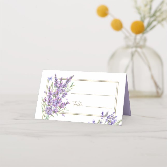 De Placement Lavender Florals Purple Mariage Carte Place (Devant)