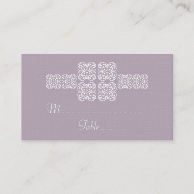 De Placement Lilac Bohemian Chic Mariage Carte Place (Devant)