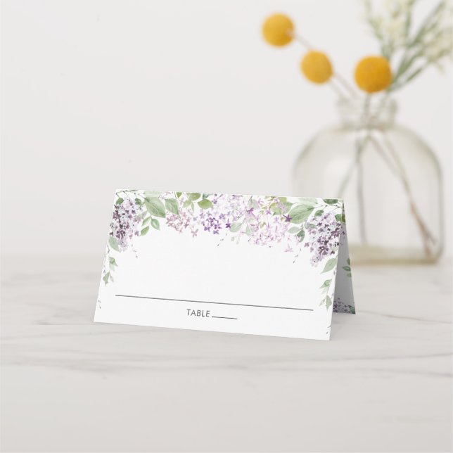 De Placement Lilac Purple Floral Mariage Nom d'hôte Carte Place (Devant)