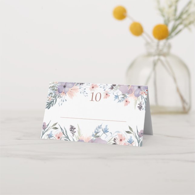 De Placement Mariage Boho Floral Fleurs sauvages Carte Place (Devant)
