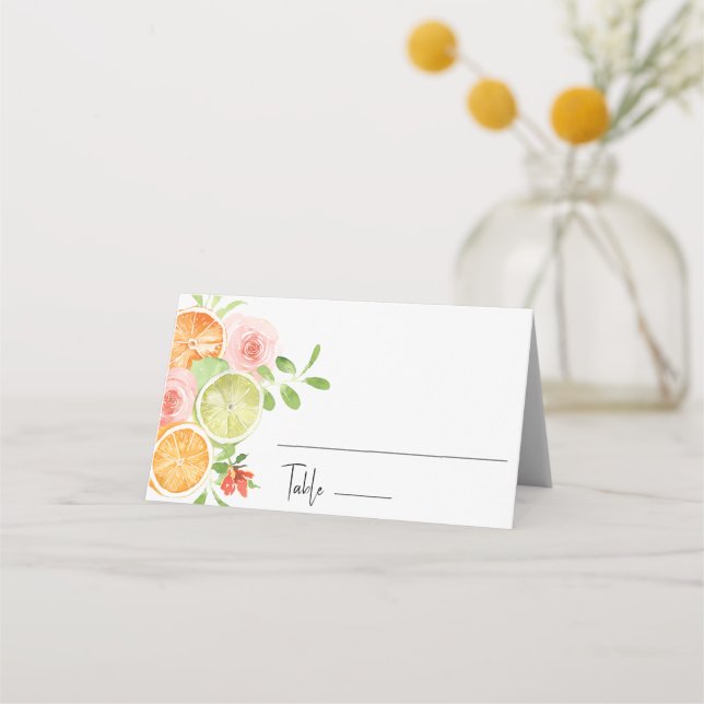 De Placement Mariage floral Citrus Carte Place (Devant)