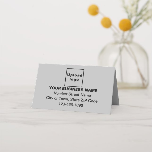 De Placement Marque d'affaires sur petite carte pliée gris (Devant)