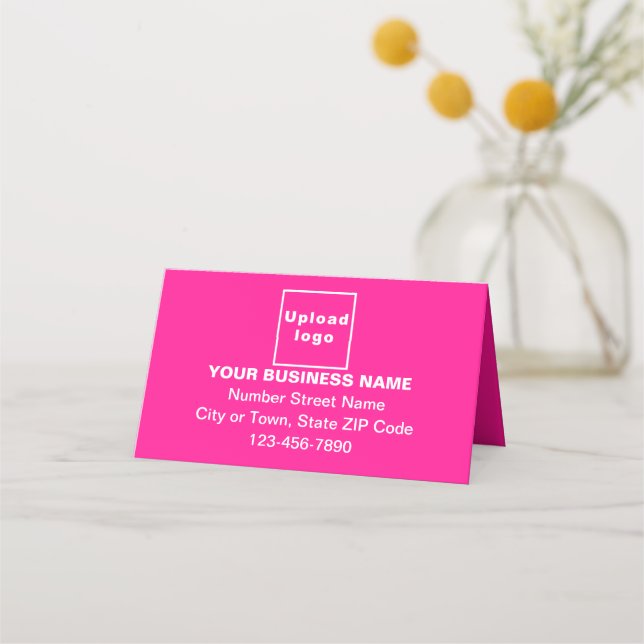 De Placement Marque d'affaires sur petite carte pliée rose (Devant)