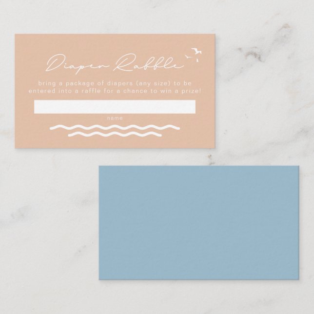 De Placement OCEANSIDE Beach Tropical Baby Diaper Carte Raffle (Devant / Derrière)