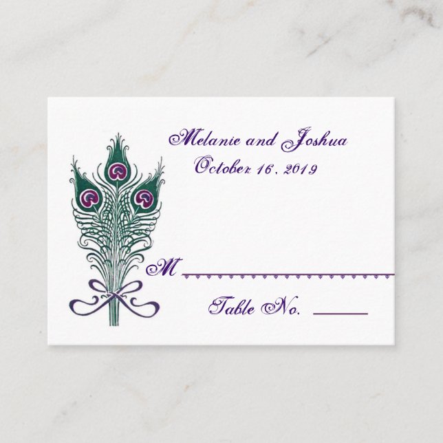 De Placement Pierres Peacock Table Place Carte Mariage (Devant)