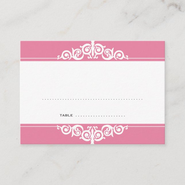 De Placement Pink romance Victorian mariage carte d'escorte (Devant)
