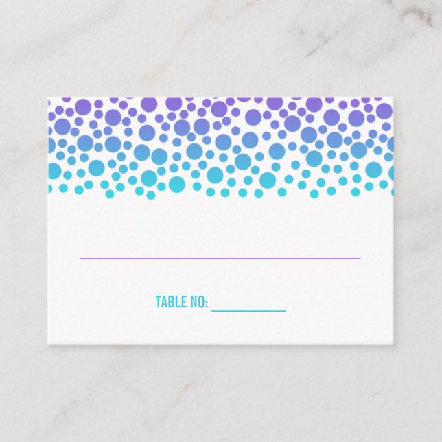 De Placement Points Confetti Purple Bat mitzvah Turquoise Carte (Devant)