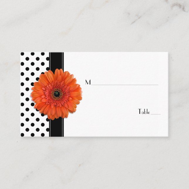 De Placement Poka Noir Blanc Point Orange Gerber Place Carte (Devant)