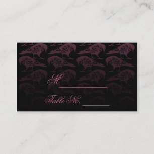 De Placement Purple Corbeau gothique Mariage Carte Place