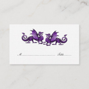 De Placement Purple Elegant Dragons Mariage Carte Place