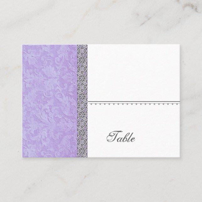 De Placement Purple Grunge Damask Carte Place - Mariage (Devant)