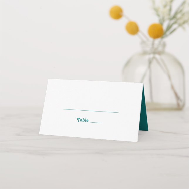 De Placement Rétro moderne | Carte Place pliée Turquoise (Devant)
