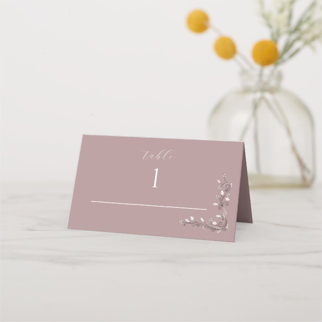 De Placement Rose Mariage moderne table pliée carte place (Devant)
