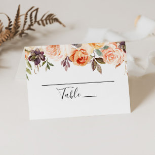 De Placement Rustique Automne Élégant Floral Mariage Carte Plac